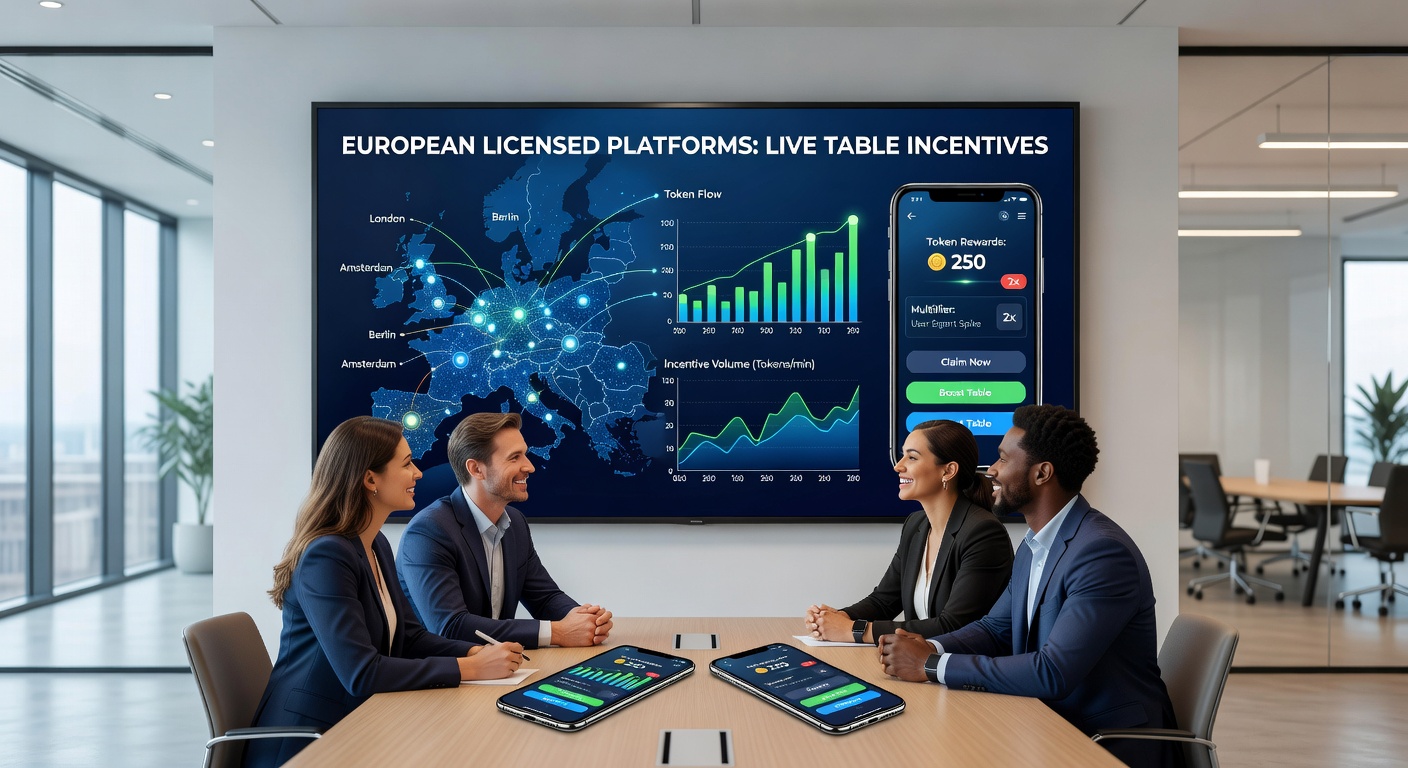 Smartphone-Interface mit tokenbasierten Live-Tisch-Anreizen auf einer lizenzierten europäischen Glücksspielplattform