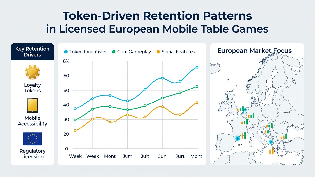 Mobile App-Oberflächen mit Token-Anzeigen für Tischspiele in Europa
